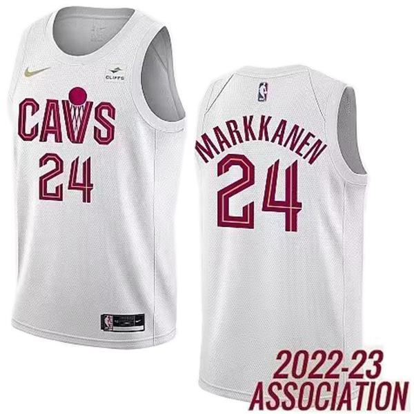 Cleveland Cavaliers 24 Markkanen maglia divisa da basket bianca swingman kit in edizione limitata 2022-2023