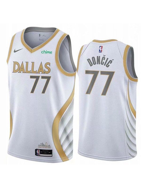 Dallas Mavericks 77 Doncic nba basketball swingman city jersey white edition shirt 2020-2021