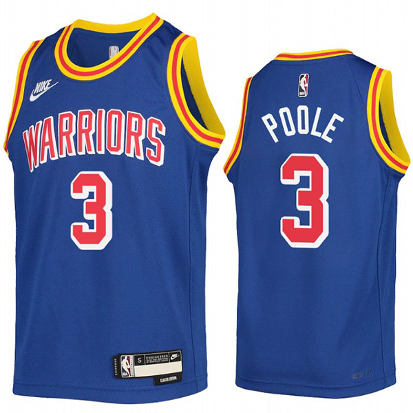 Golden State Warriors maglia 3 Jordan Poole la maglia da basket della città divisa da swingman maglia blu in edizione limitata 2022
