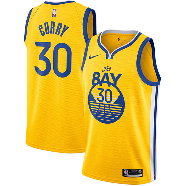 Golden State Warriors maglia 30 Stephen Curry 75a divisa da basket città swingman gold kit maglia in edizione limitata 2022