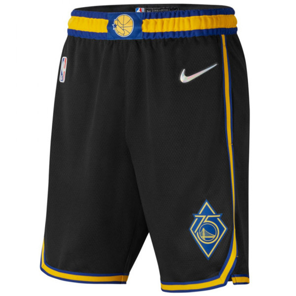 Golden State Warriors maglia 75a divisa da basket città swingman nero kit pantaloncini in edizione limitata 2022