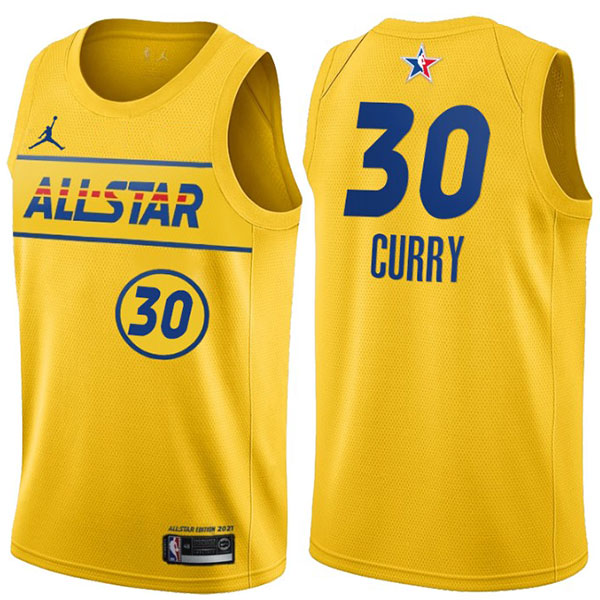 Golden state warriors stephen curry 2021 nba all star game eastern confernce jersey men's basketball gold vest