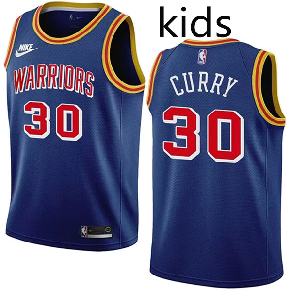 Golden State Warriors Stephen Curry 30 kids city edition swingman jersey youth uniform children blue basketball limited vest