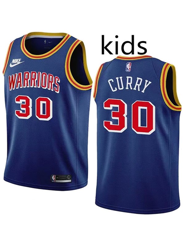 Golden State Warriors Stephen Curry 30 kids city edition swingman jersey youth uniform children blue basketball limited vest
