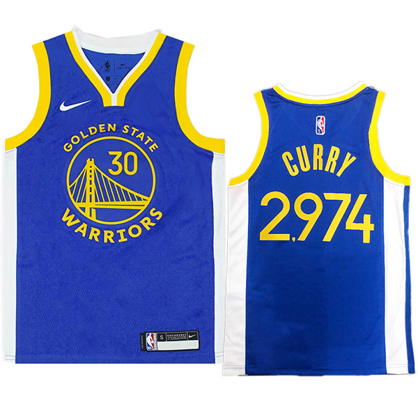 Golden state Warriors Stephen Curry jersey 2.974 men's city edition swingman blue basketball swingman edition shirt 2023