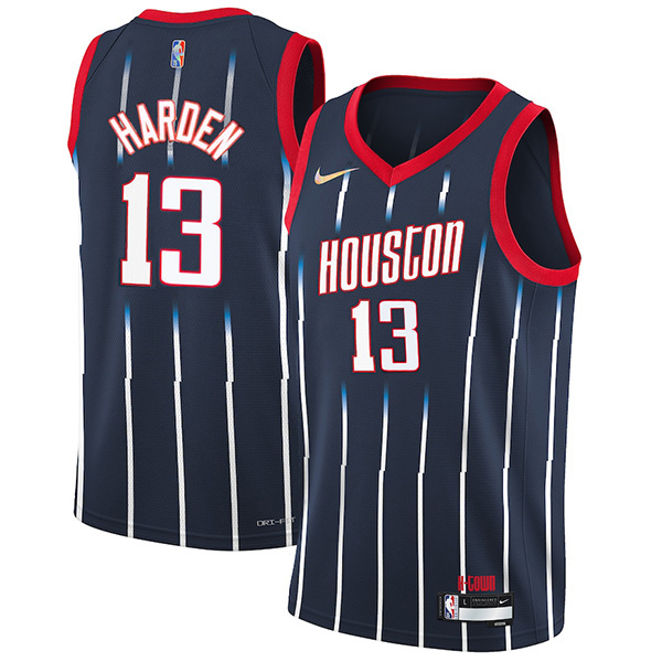 Houston Rockets 13 James Harden maglia 75a divisa da basket città swingman maglia marina in edizione limitata 2022
