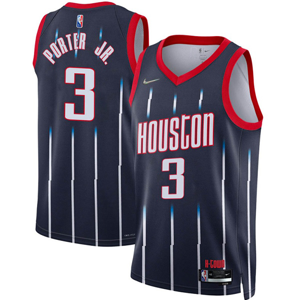Houston Rockets 3 Maglia Michael Porter Jr. 75th City Basketball Navy Uniform Swingman Maglia in edizione limitata 2022