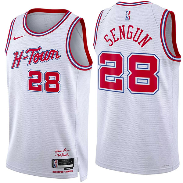 Houston Rockets Alperen Sengun 28 maglia swingman bianca edizione città maglia da basket in edizione limitata 2024