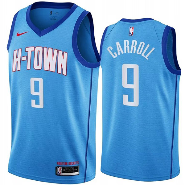 Houston Rockets Carroll 9 swingman jersey men's basketball statement edition limited vest blue shirt 2023