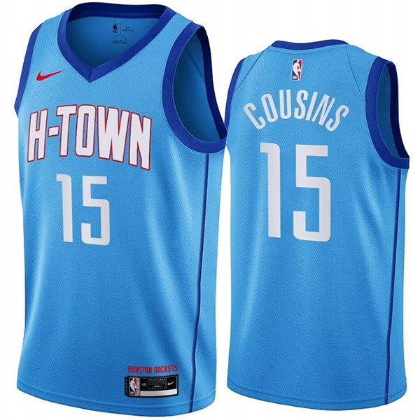Houston Rockets Cousins 15 swingman jersey men's basketball statement edition limited vest blue shirt 2023