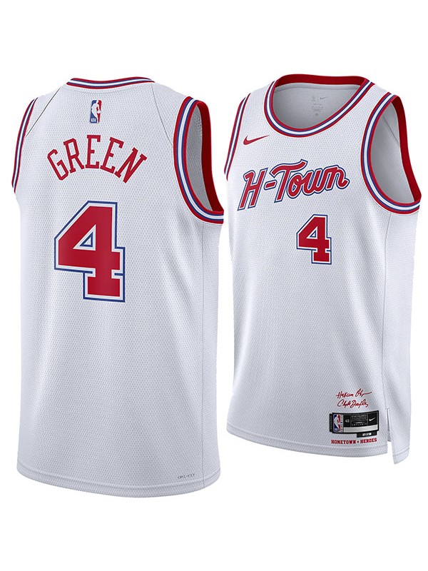 Houston Rockets Jalen Green 4 maglia swingman bianca edizione città maglia da basket in edizione limitata 2024