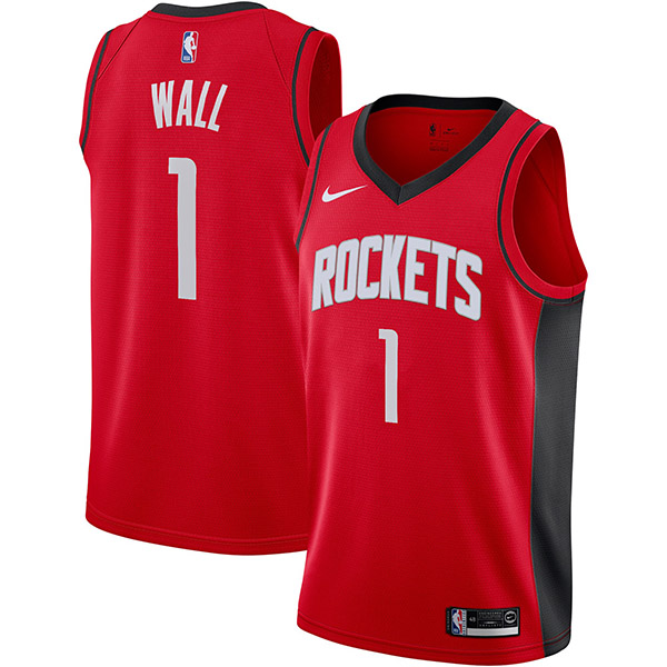 Houston Rockets John Wall 1 icon wine swingman jersey men's basketball edition limited vest red 2021
