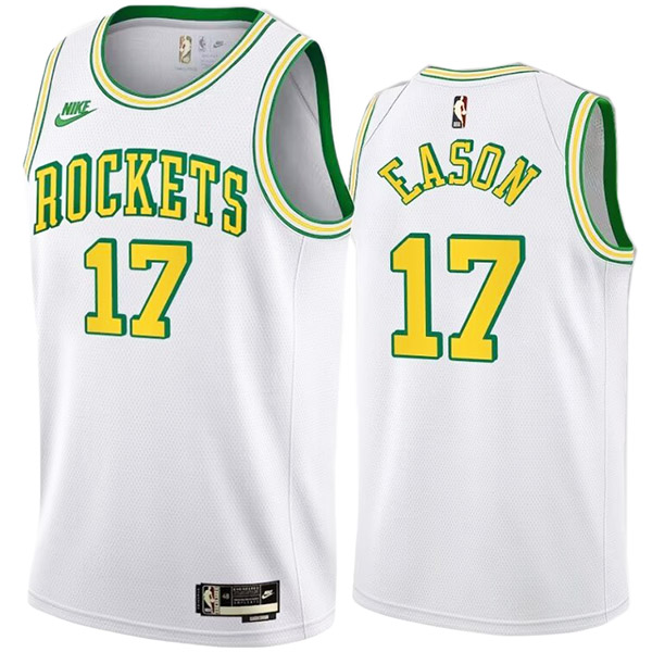 Houston Rockets Tari Eason 17 jersey city edition white basketball uniform swingman limited vest