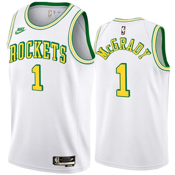 Houston Rockets Tracy McGrady 1 jersey city white basketball uniform swingman limited edition vest