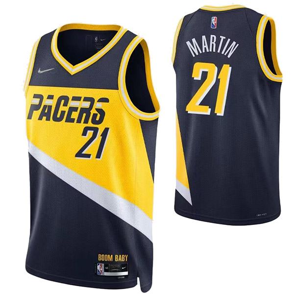 Indiana Pacers 21 Martin jersey navy basketball uniform swingman kit limited edition shirt 2022-2023