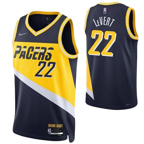 Indiana Pacers 22 LeVert jersey navy basketball uniform swingman kit limited edition shirt 2022-2023