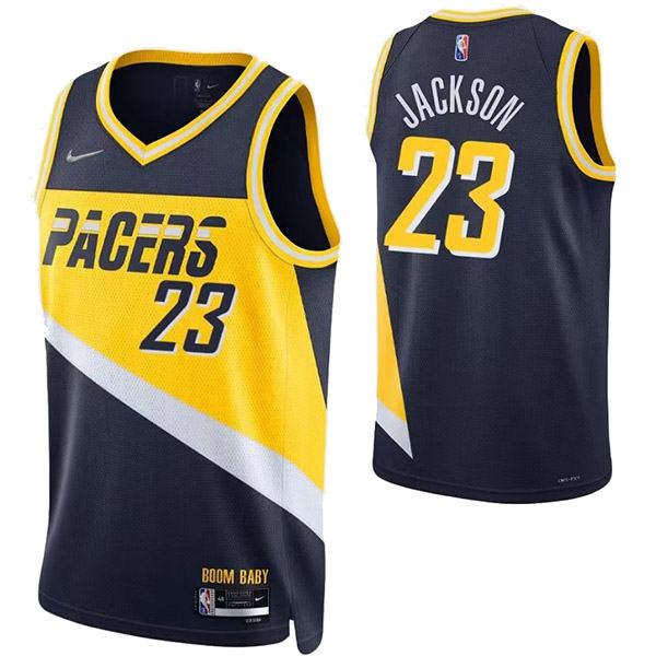 Indiana Pacers 23 Jackson jersey navy basketball uniform swingman kit limited edition shirt 2022-2023