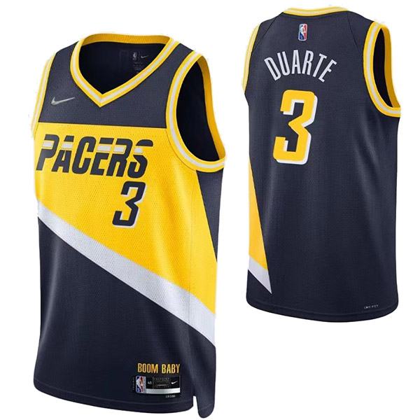 Indiana Pacers 3 Duarte jersey navy basketball uniform swingman kit limited edition shirt 2022-2023