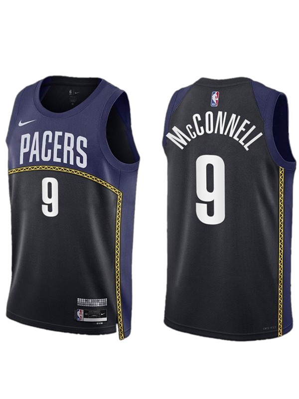 Indiana Pacers T.J. McConnell jersey men's 9 navy basketball uniform swingman black limited edition shirt 2023