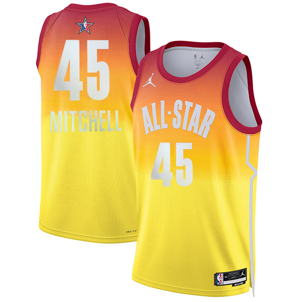 Jordan 2022-2023 all-star game Dri-Fit swingman jersey 45# Mitchell basketball uniform swingman orange kit limited edition shirt