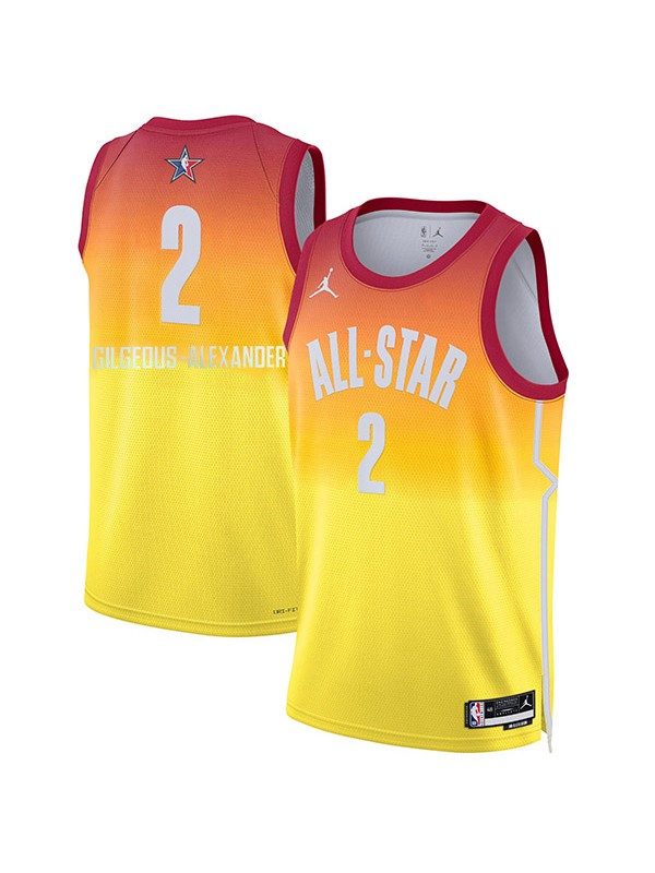 Jordan 2022-2023 all-star game Gilgeous-alexander #2 Dri-Fit swingman jersey basketball uniform swingman orange kit limited edition shirt
