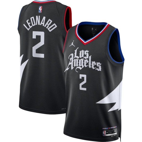LA Clippers Kawhi Leonard Maglia Jordan Brand 2 nera swingman uniforme dichiarazione edizione uniforme da basket maglia in edizione limitata 2023