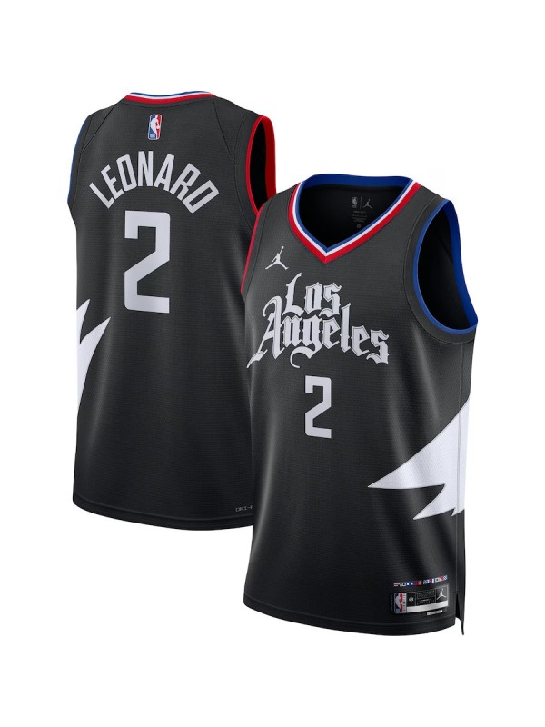 LA Clippers Kawhi Leonard Maglia Jordan Brand 2 nera swingman uniforme dichiarazione edizione uniforme da basket maglia in edizione limitata 2023