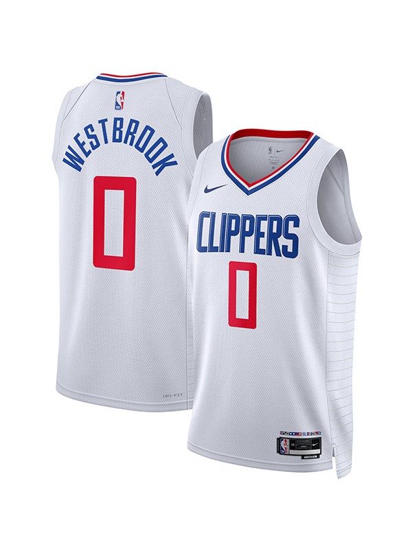 Los Angeles Clippers 0# Russell Westbrook statement swingman jersey men's white association uniform kit limited shirt 2022-2023