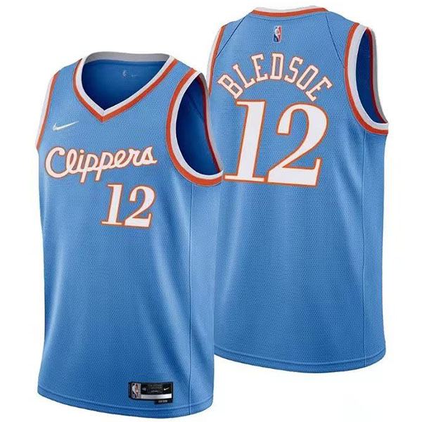 Los Angeles Clippers 12 Bledsoe jersey blue basketball uniform swingman kit limited edition shirt 2022-2023