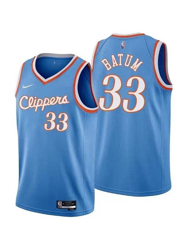 Los Angeles Clippers 33 Batum jersey blue basketball uniform swingman kit limited edition shirt 2022-2023