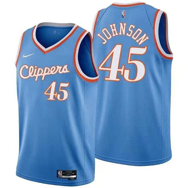 Los Angeles Clippers 45 Johnson jersey blue basketball uniform swingman kit limited edition shirt 2022-2023
