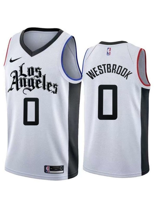 Los Angeles Clippers city statement edition swingman jersey 0# Russell Westbrook white uniform kit limited shirt 2022-2023