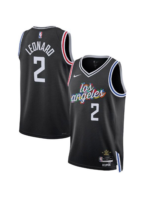 Los Angeles Clippers city swingman 2# Kawhi Leonard jersey black statement edition association uniform kit limited shirt 2022-2023