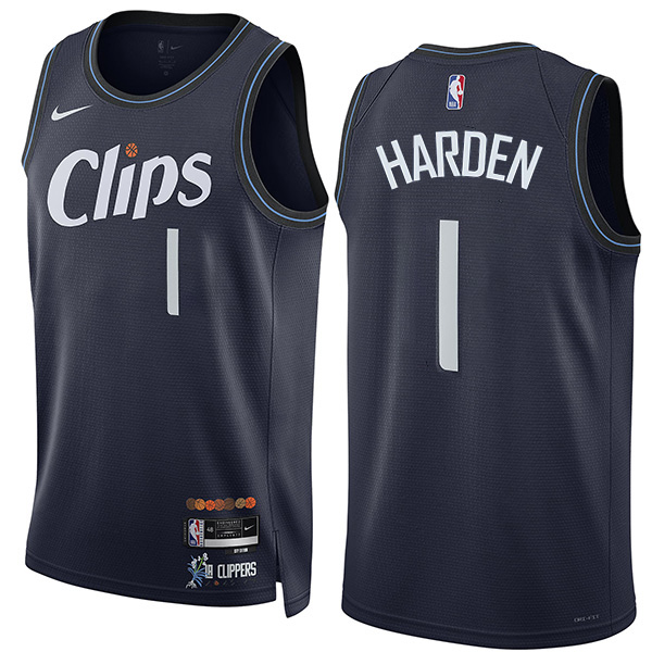 Los Angeles Clippers James Harden 1 jersey men's black the city basketball uniform swingman limited edition vest