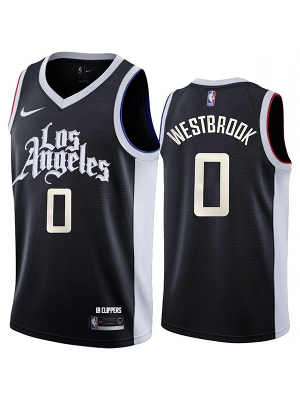 Los Angeles Clippers swingman jersey statement edition 0# Russell Westbrook black association uniform kit limited shirt 2022-2023
