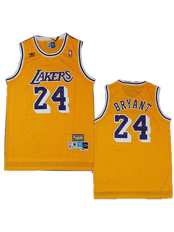 Los angeles lakers 24 kobe bryant retro basketball jersey men's gold edition swingman vest