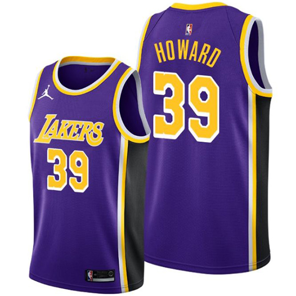 Maglia Los Angeles Lakers 39 Dwight Howard la divisa da basket della città kit swingman maglia icona viola in edizione limitata 2022