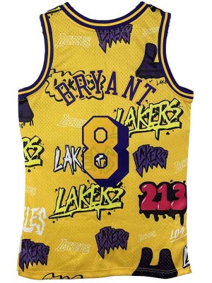 Los Angeles Lakers retro jersey 8 Kobe Bean Bryant city basketball uniform swingman yellow edition shirt 1996-1997
