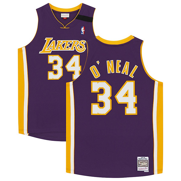 Los Angeles Lakers Shaquille O'neal Autographed 34# swingman jersey jordan purple kit Men's retro basketball uniform 2000