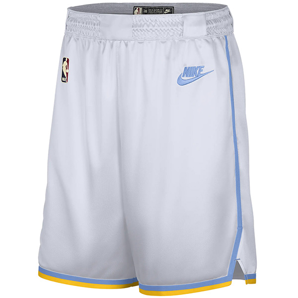 Los Angeles Lakers white hardwood shorts men's Dri-FIT swingman basketball pants 2023