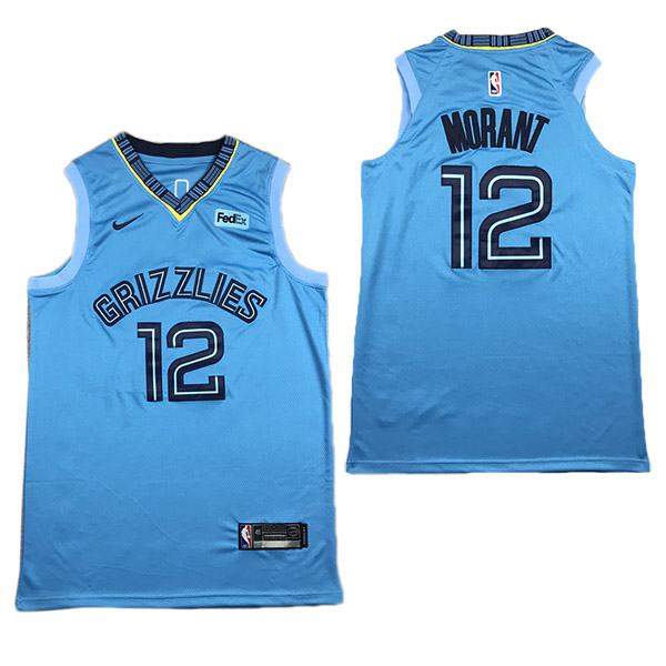 Men's NBA Memphis Grizzlies Ja Morant 12 Basketball Edition Swingman Jersey Blue 2019