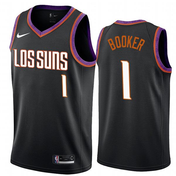 Men's Lossuns Devin Booker 1 Black City Edition Jersey Basketball Shirt 2019-2020
