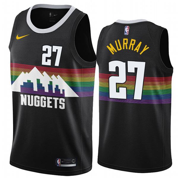 Men's Nuggets Jamal Murray 27 Black City Edition Jersey Basketball Shirt 2019-2020