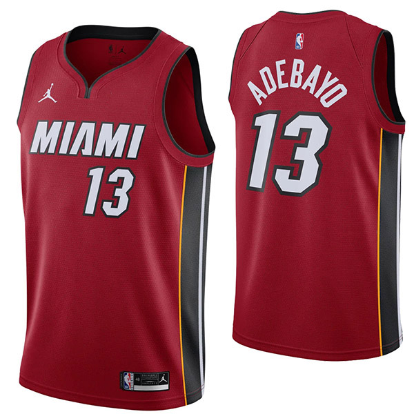 Maglia da basket Miami Heat 13 Bam Adebayo maglia da uomo divisa da basket in edizione limitata maglia rossa 2022