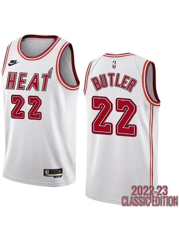 Miami Heat 22 Maglia del maggiordomo dei divisa da basket retrò bianca swingman kit in edizione limitata 2022-2023