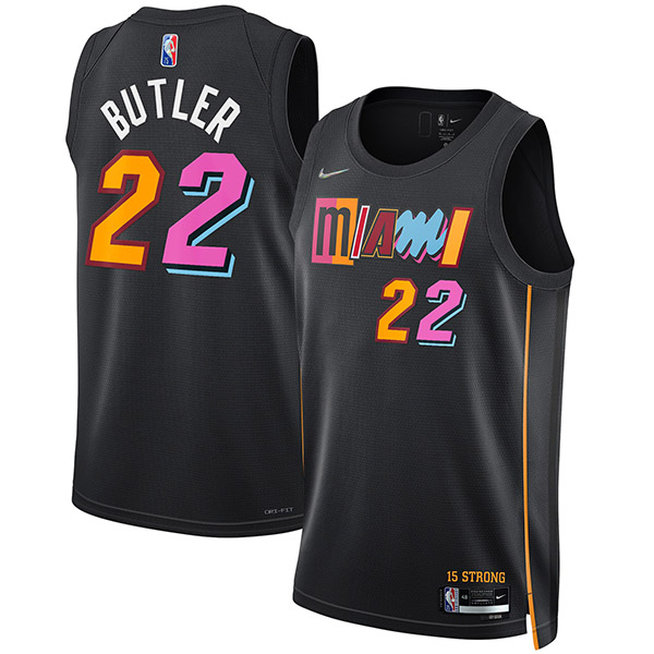 Miami Heat 22 jimmy butler jersey maglia da basket da uomo divisa nera swingman maglia in edizione limitata 2022