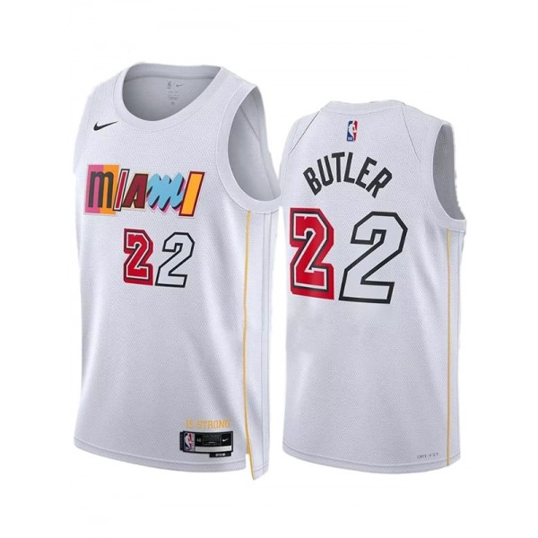 Miami Heat 22 jimmy butler maglia da uomo city basket uniforme bianca swingman camicia in edizione limitata 2023