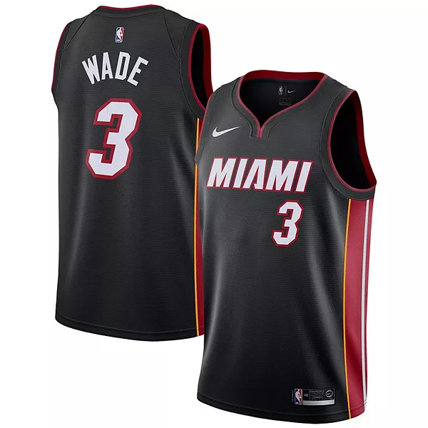 Miami Heat 3 Dwyane Tyrone Wade, Jr. maglia da uomo divisa da basket città swingman in edizione limitata kit maglia nera 2022