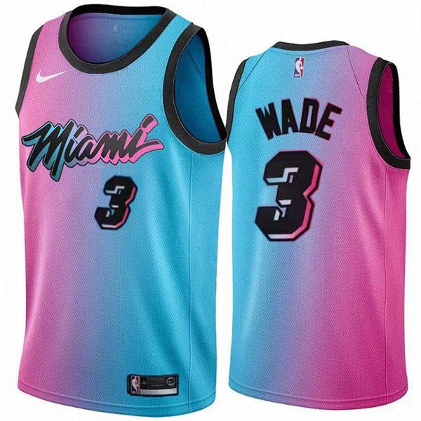Miami Heat 3 Dwyane Tyrone Wade, Jr nba basketball swingman WOW city jersey D-Wade purple edition shirt 2021