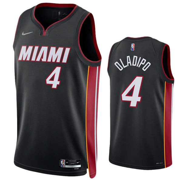 Miami Heat 4 Victor Oladipo maglia da uomo maglia da basket città swingman in edizione limitata kit maglia nera 2022